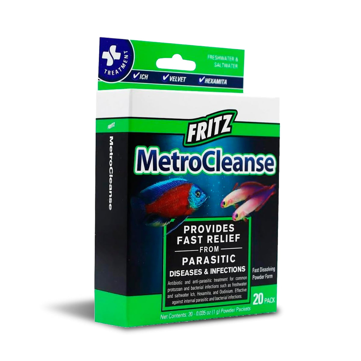 Fritz MetroCleanse tabletas, embalaje práctico para mantenimiento del acuario.