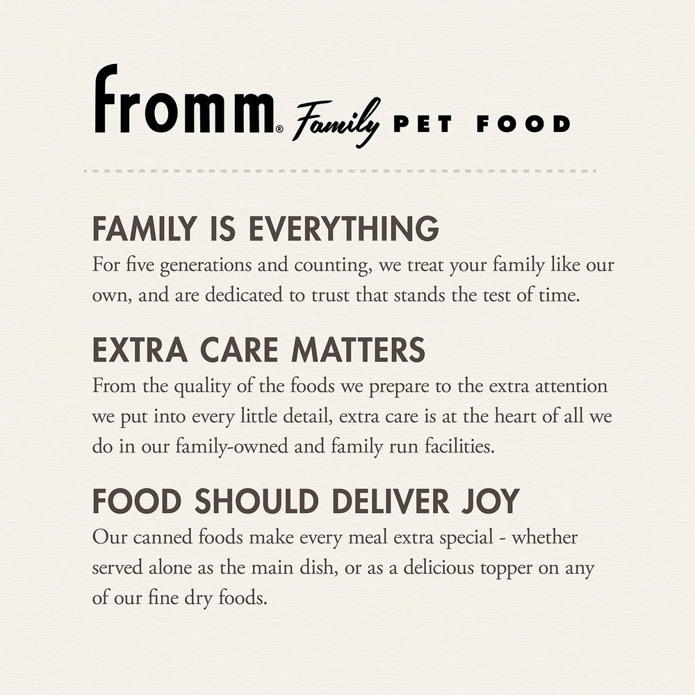 Fromm paté húmedo: ideal como plato principal para perros.
