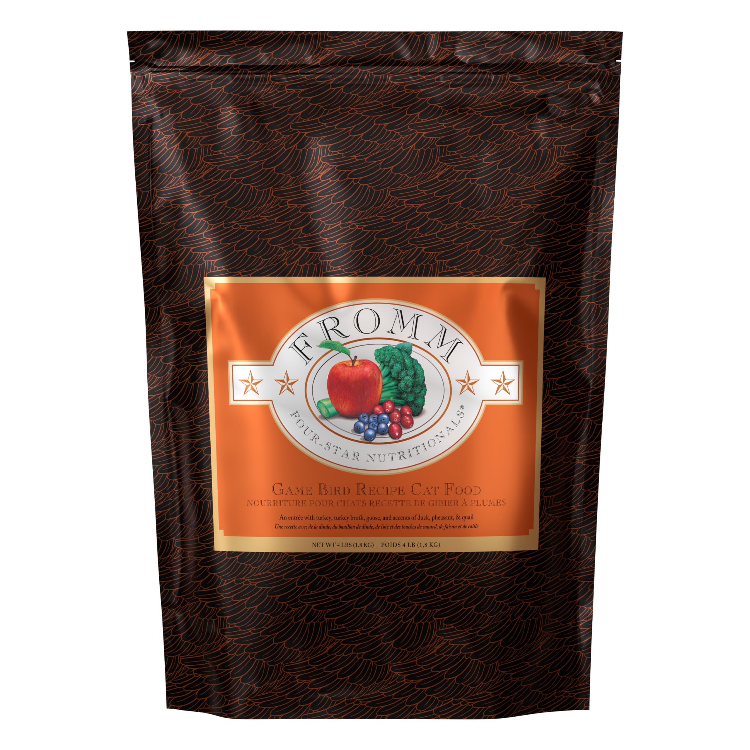 Fromm Four-Star Game Bird para gato con pavo, proteína principal para energía diaria.