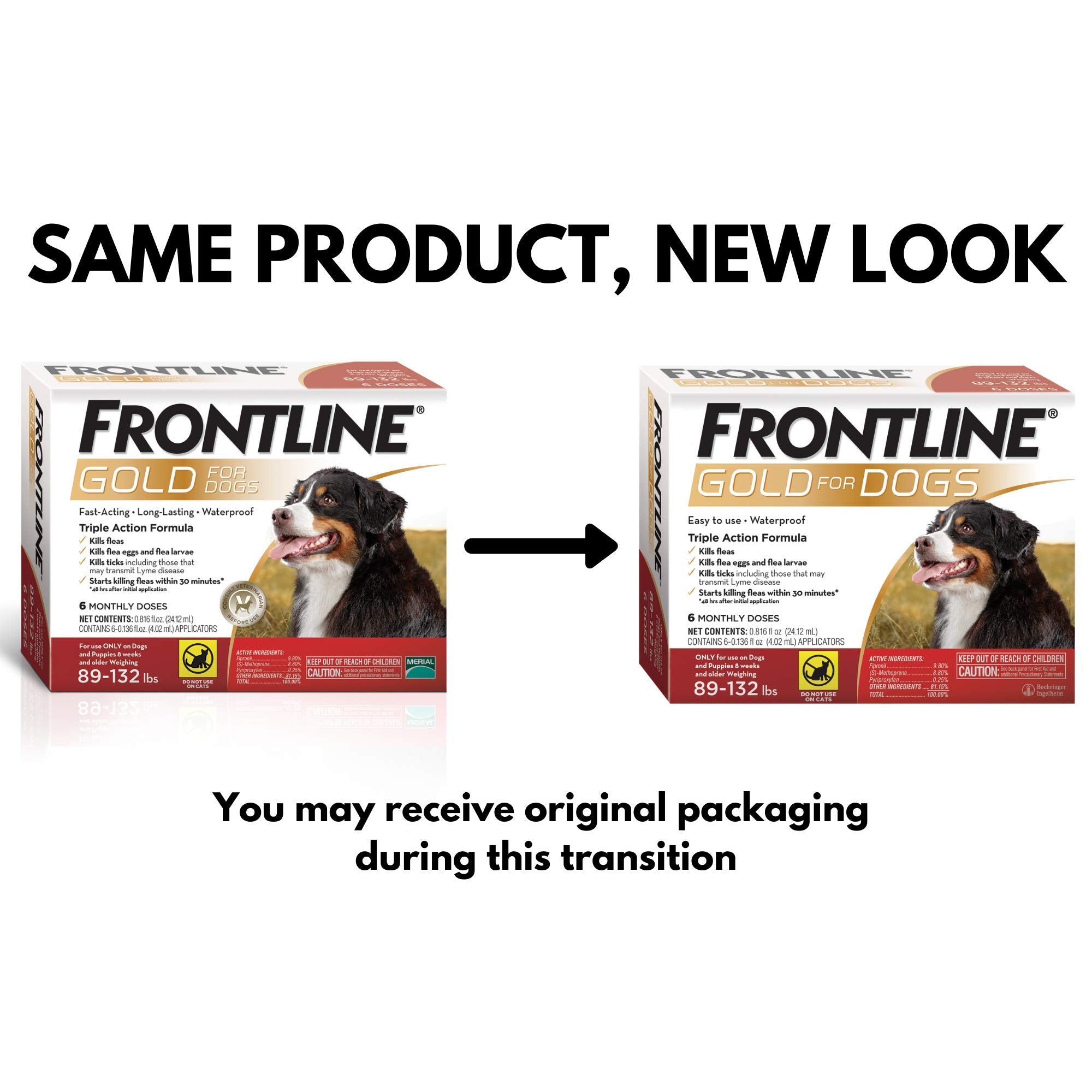 Frontline Gold para perro XL es resistente al agua y apto para bañitos