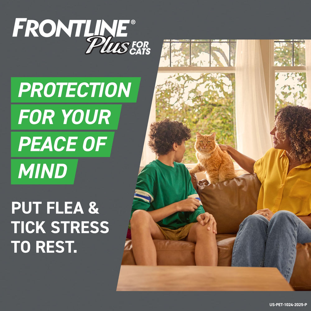 FRONTLINE Plus: protección continua para gatos y personas en casa.