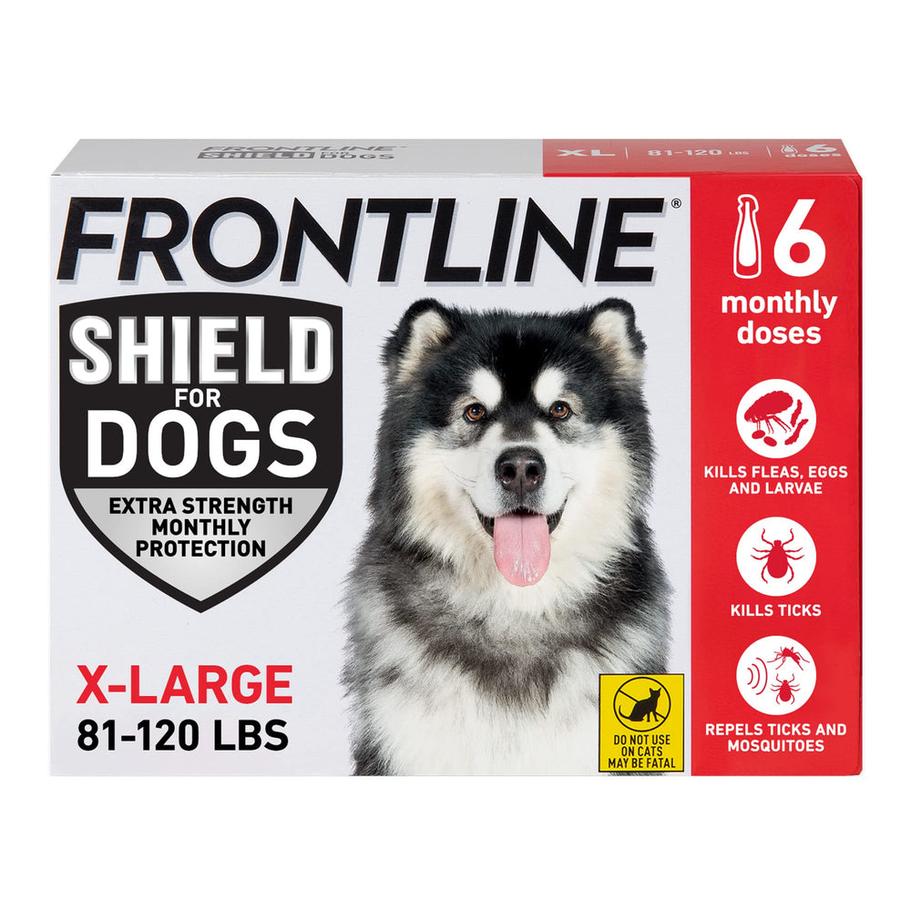FRONTLINE Shield pipetas aplicadas en la espalda del perro XL para protección continua