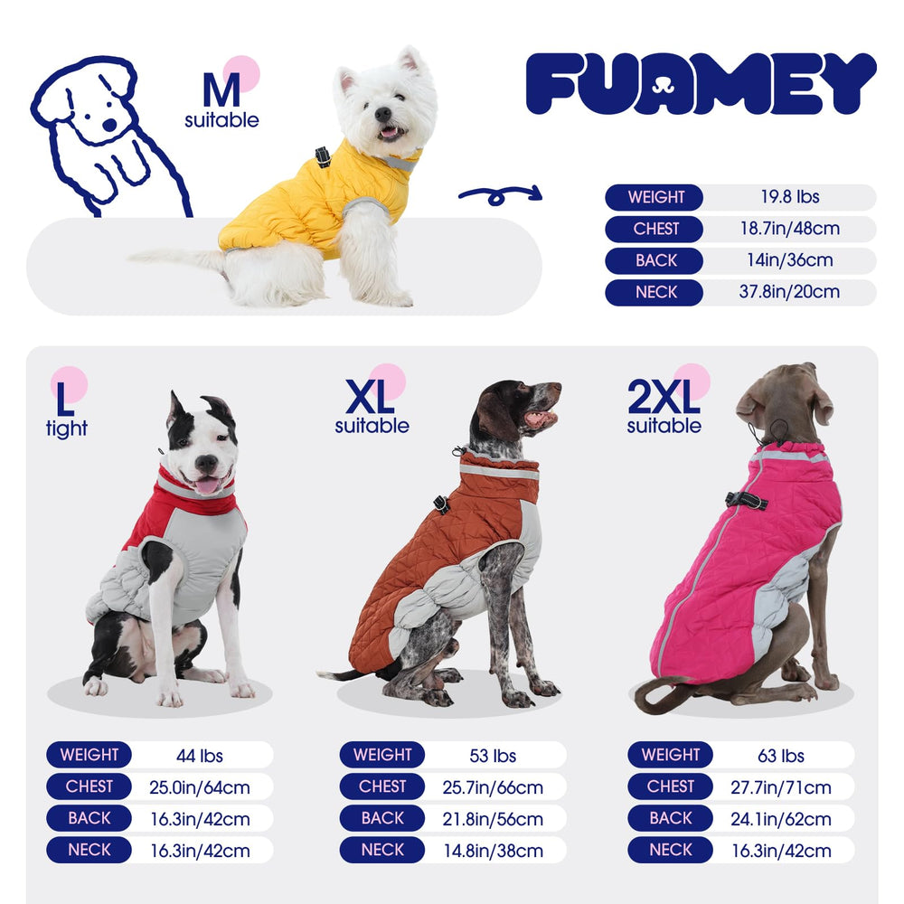 FUAMEY chaqueta para perros disponible en 7 tallas para casi todas las razas.