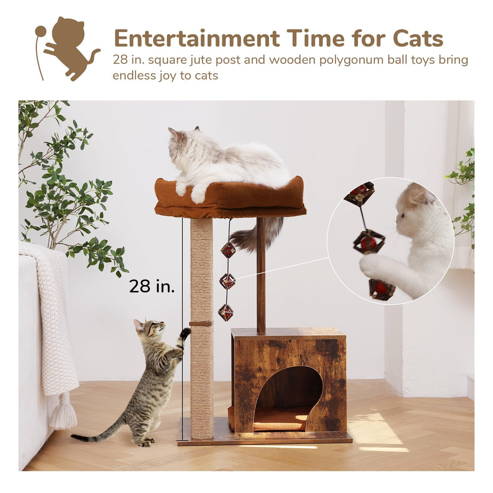 FUKUMARU árbol para gatos: base amplia con almohadillas antideslizantes.