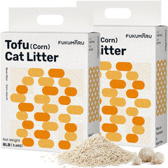 FUKUMARU arena de tofu para gatos con apilado rápido y limpieza mejorada.