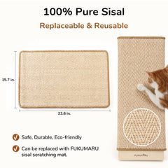 Base de madera FUKUMARU para rascador estable durante arañazos intensos.