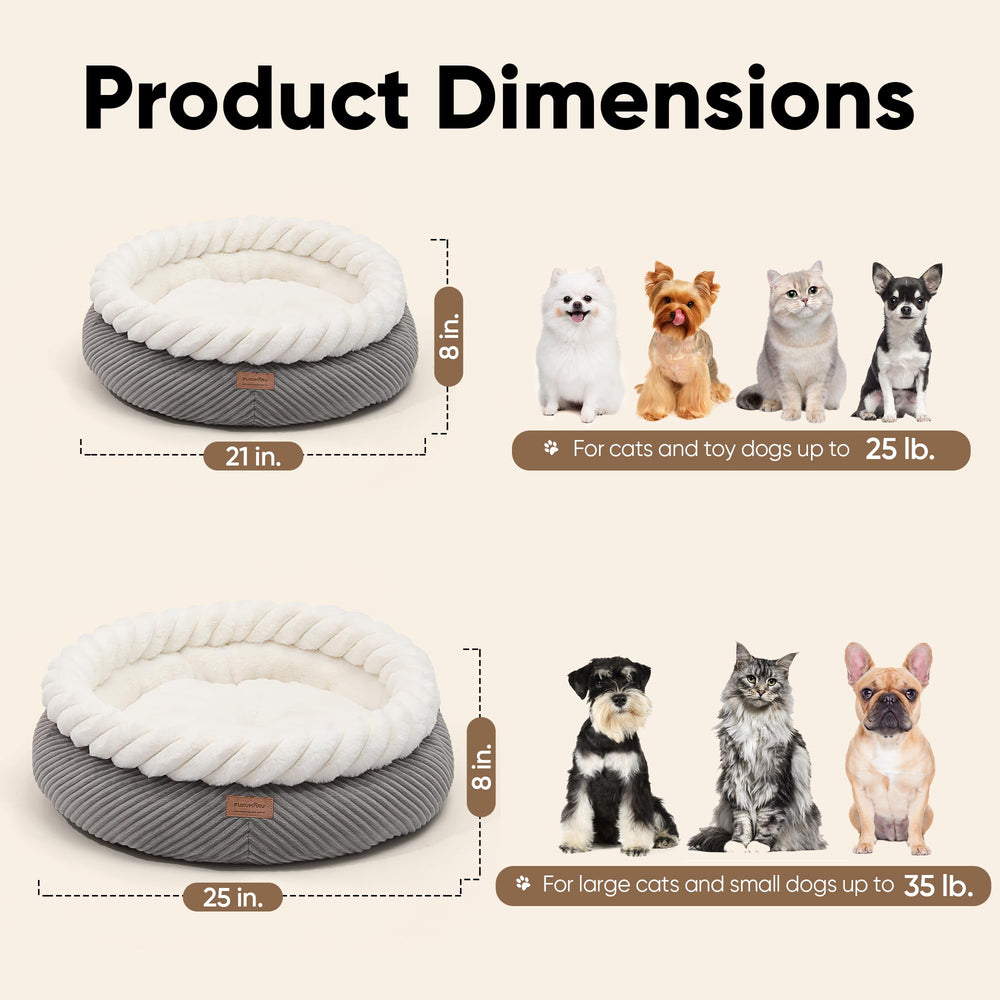 FUKUMARU, cama de 21 pulgadas ideal para gatos grandes y perros pequeños.