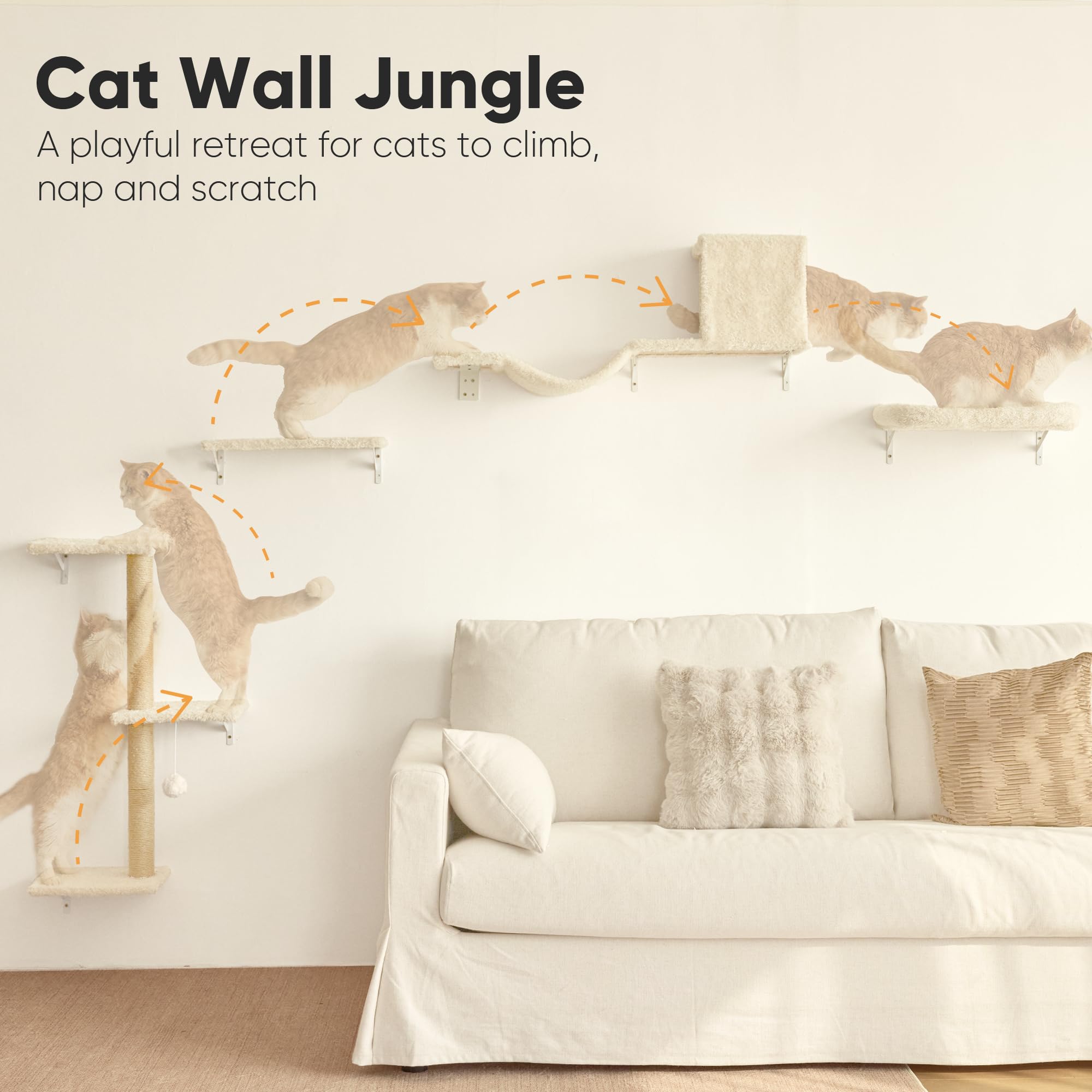FUKUMARU: cama de pared para gatos, refugio cómodo para siestas tranquilas.