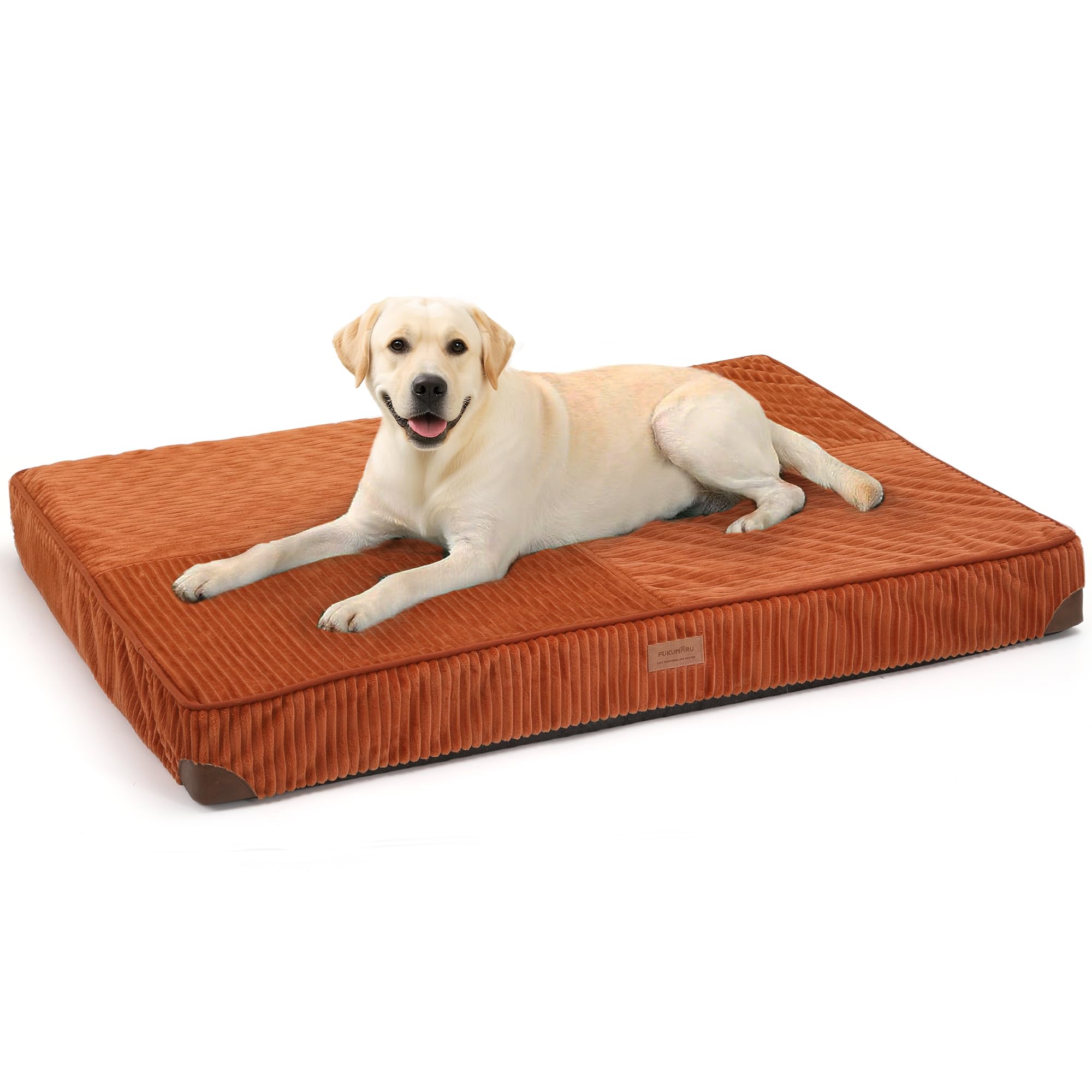 Cama para perros FUKUMARU XL con tela de pana suave para descanso cómodo.