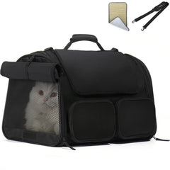 FUKUMARU Carrier Gato, ventana superior ventilada para viaje cómodo