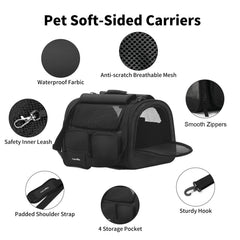 FUKUMARU Carrier Gato con 4 ventanas de malla para ventilación