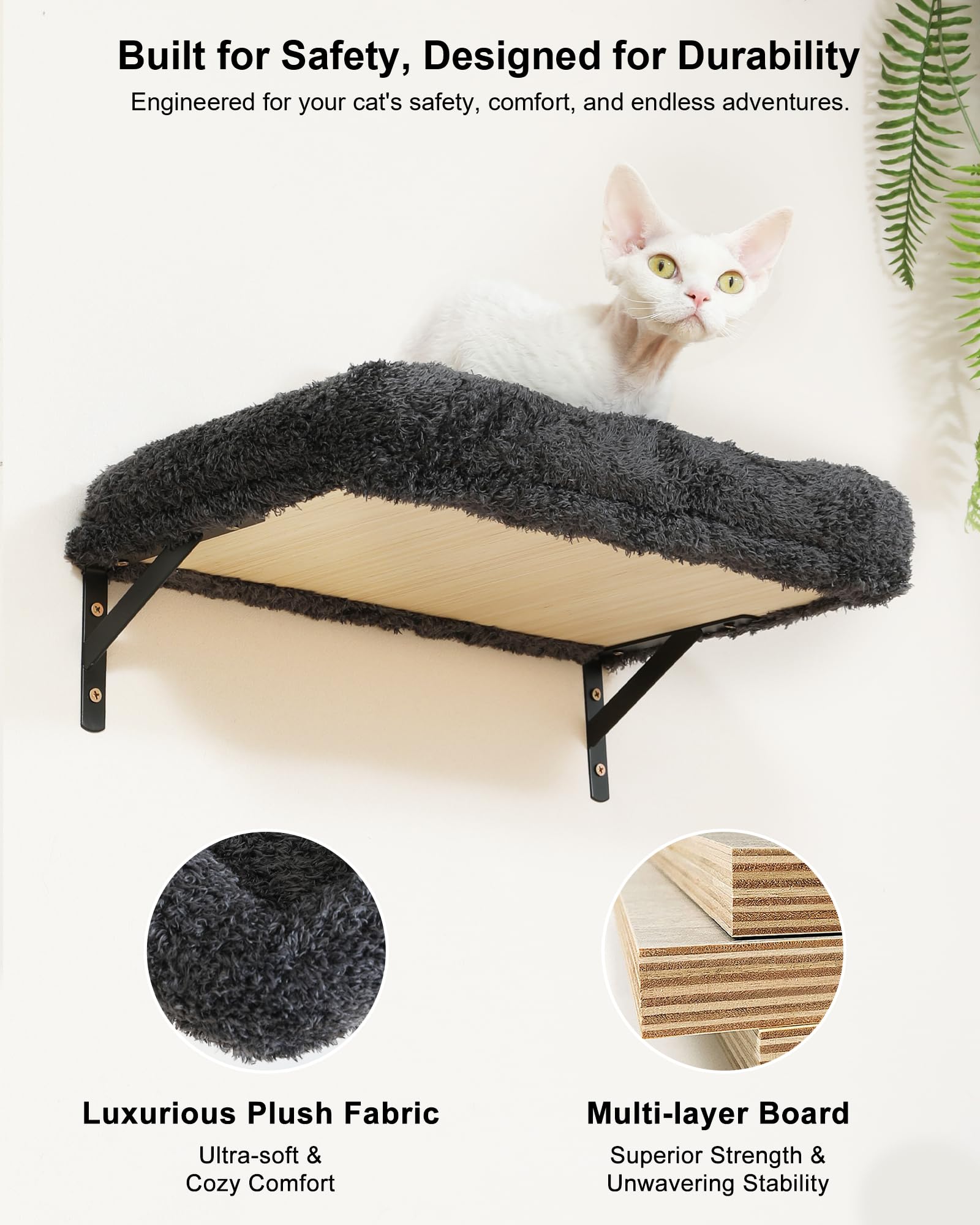 FUKUMARU conjunto-pared-gato-cama-arbol-estante permite dormir, trepar y rascar.