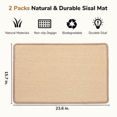 FUKUMARU estera de sisal natural para gatos, uso diario en casa para rascar.