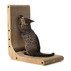 Rascador de pared FUKUMARU en L de 18-7 pulgadas para gatos, ahorra espacio.