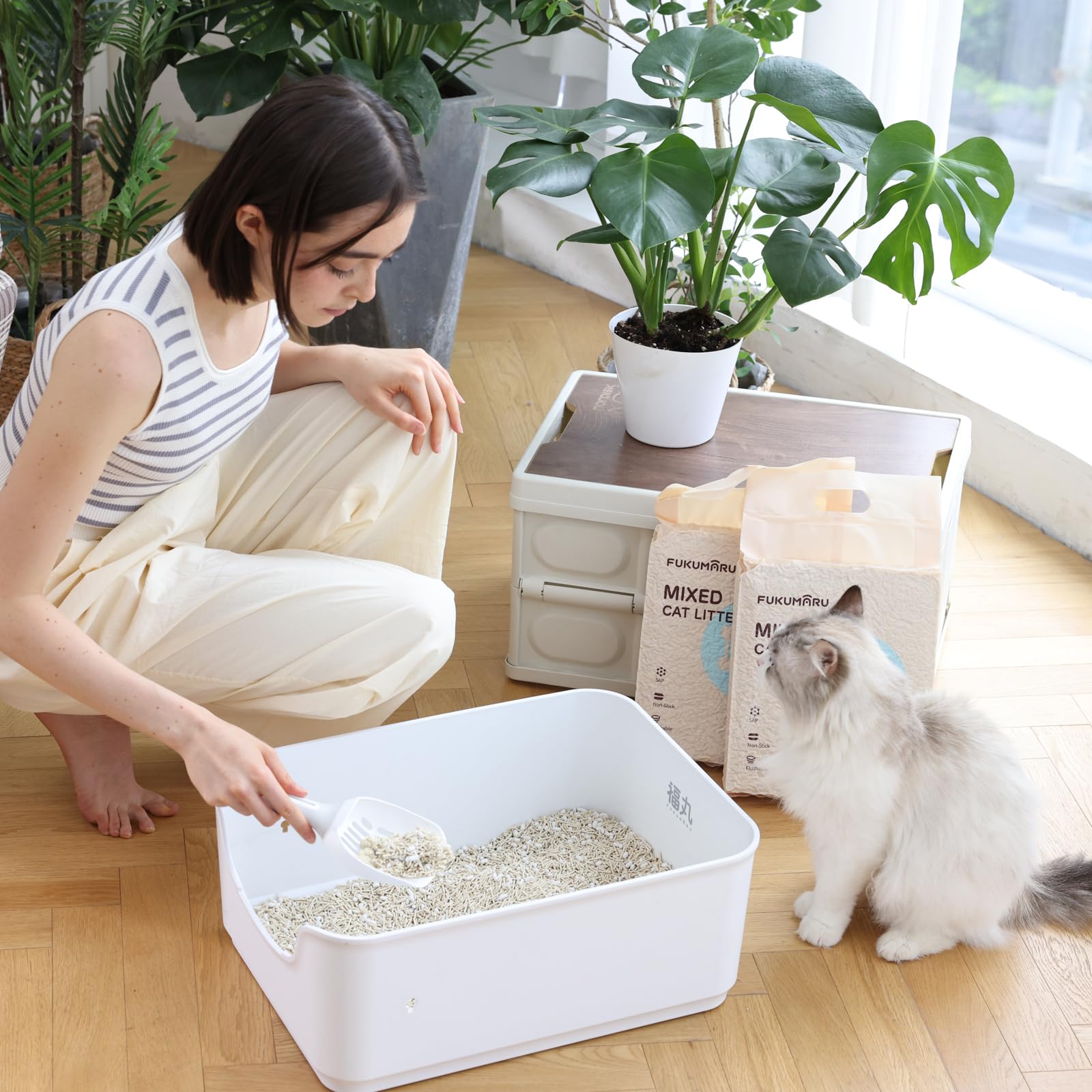 FUKUMARU Tofu Cat Litter: no apta para inodoro