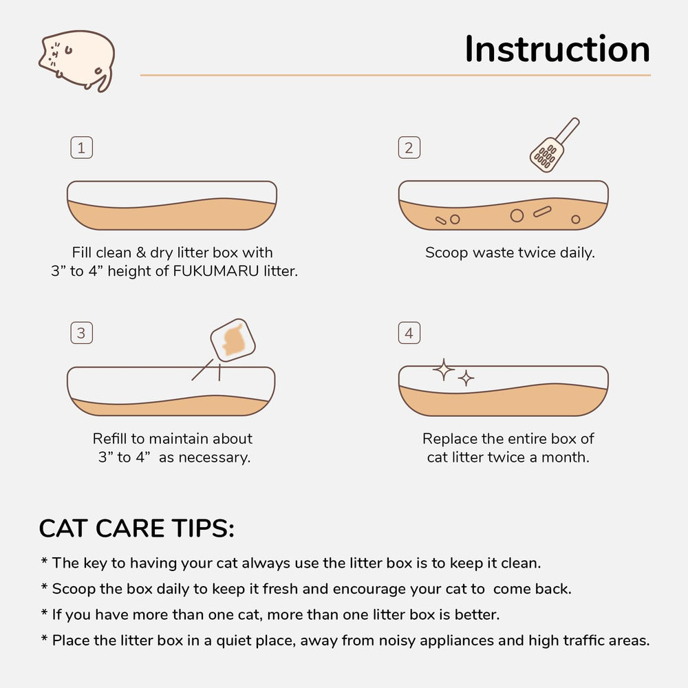 FUKUMARU Tofu Cat Litter: compatible con cajas de arena estándar