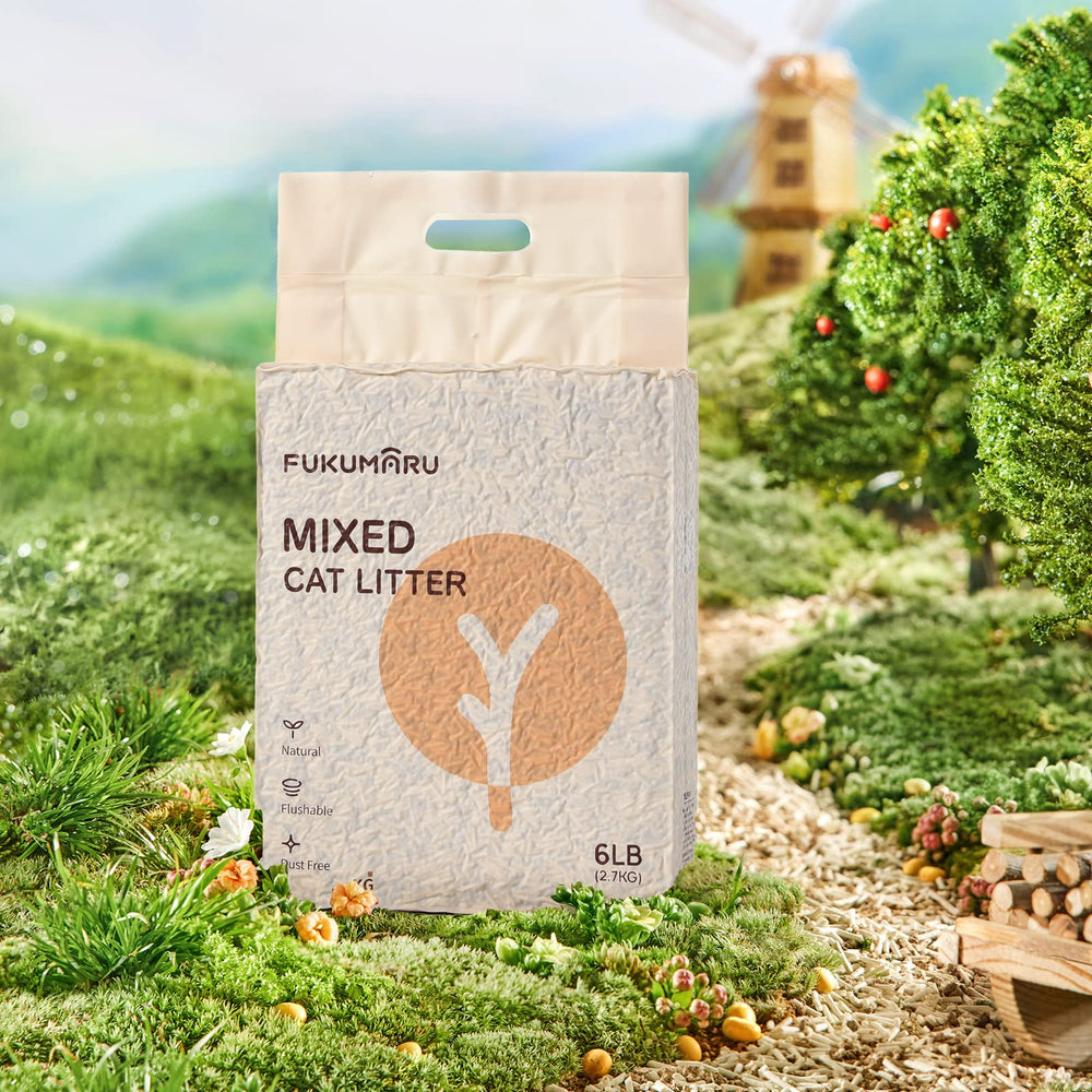 FUKUMARU Tofu Cat Litter: mezcla de madera de manzana para aroma suave