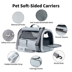 FUKUMARU transportín para gatos, cierre lateral, acceso rápido.