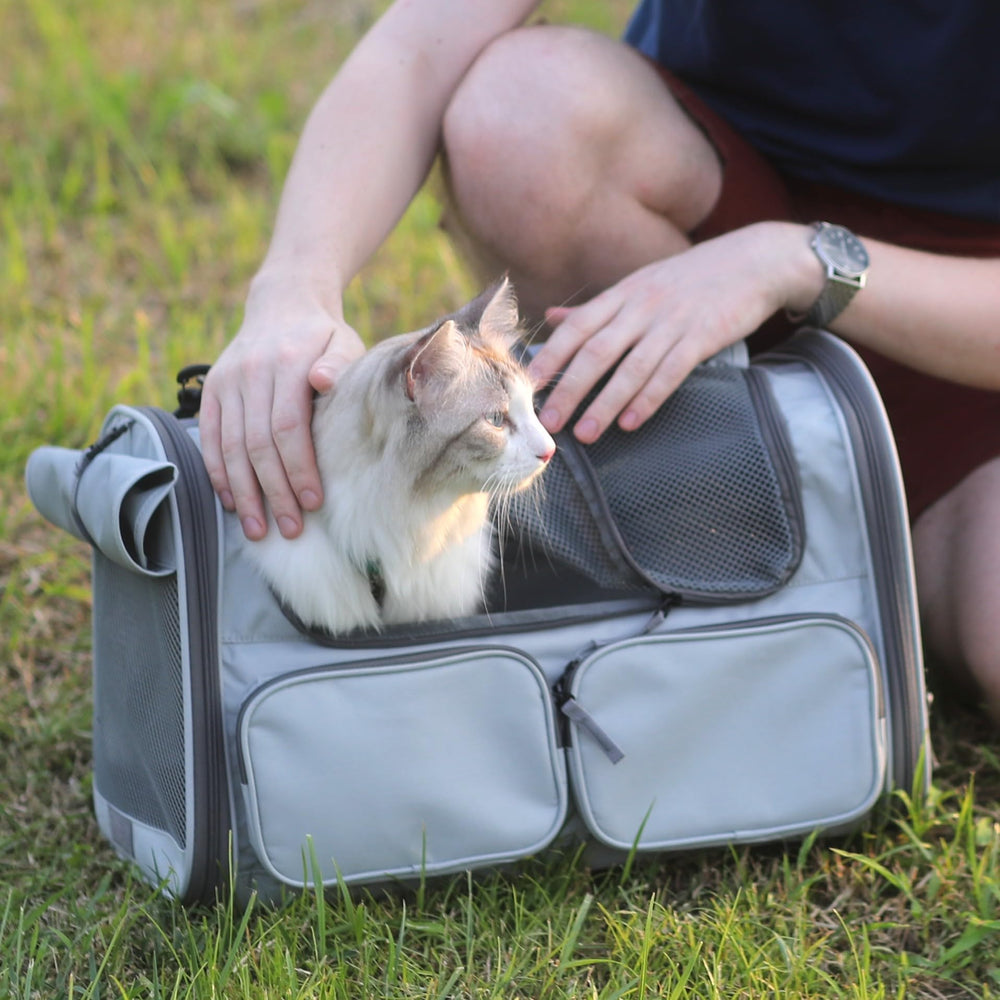 FUKUMARU transportín para gatos, diseño plegable para ahorro de espacio.
