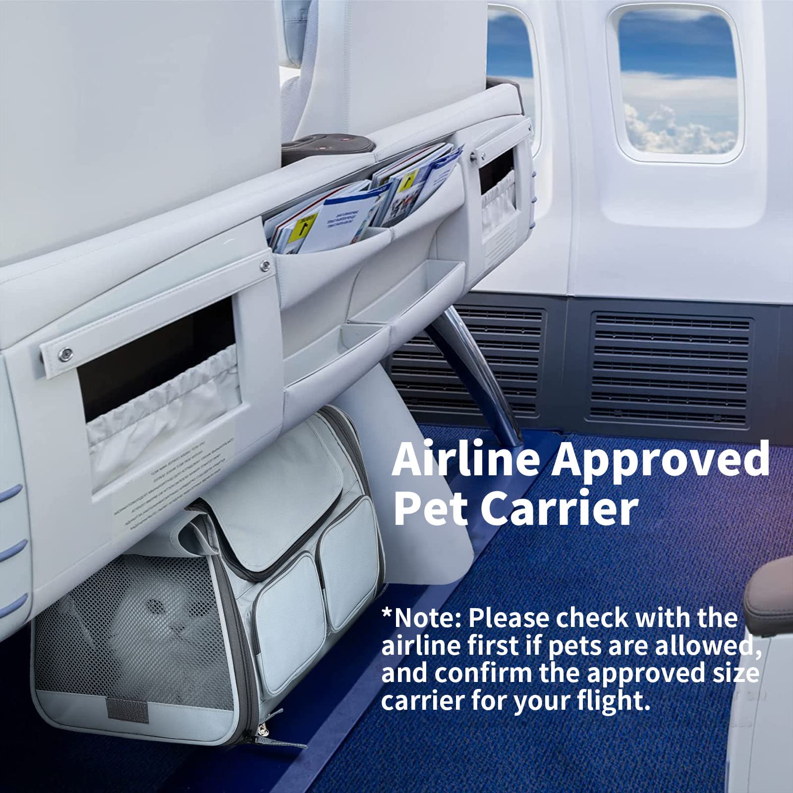 FUKUMARU transportín para gatos, techo ventilado, buena circulación de aire.