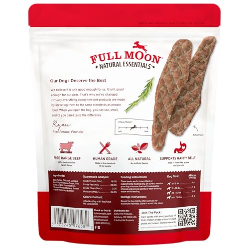 Close-up of Full Moon Beef Tenders with natural texture and meaty aroma.