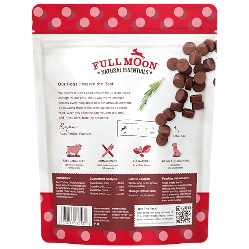 Full Moon Ingredientes Naturales con carne de res de granja para un snack honesto