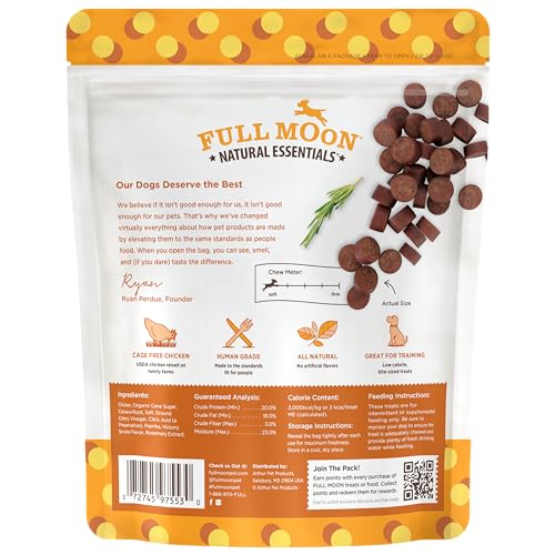 Ingrédients naturels Full Moon pour chien, sans additifs artificiels.