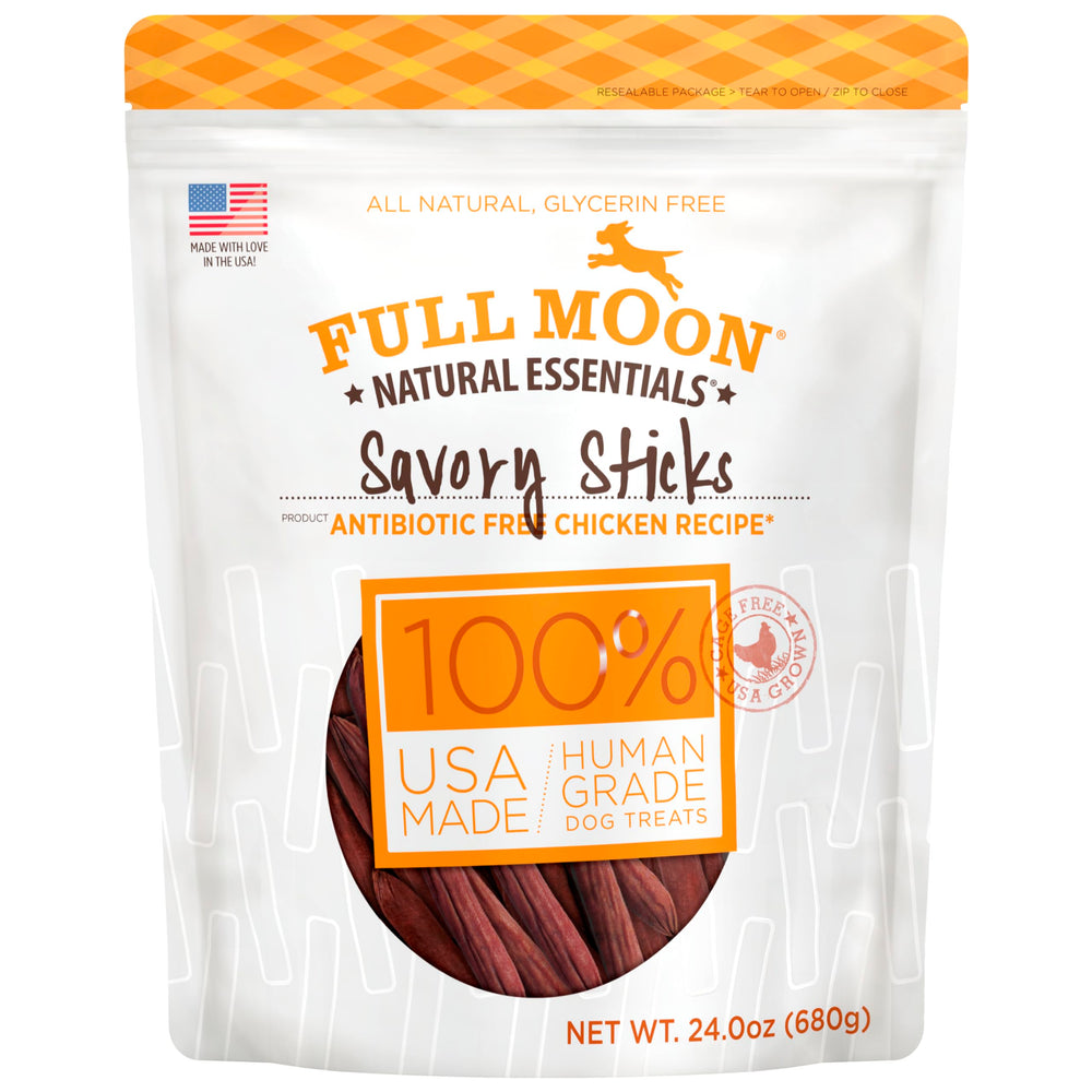 Full Moon Palitos Sabrosos de Pollo Esenciales, recompensa sabrosa para perros