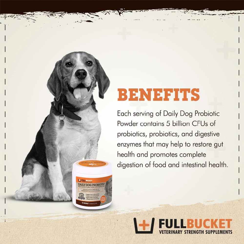 FullBucket Perro Probiotico Polvo Sobre Comida: sabor agradable para apoyar la digestión.