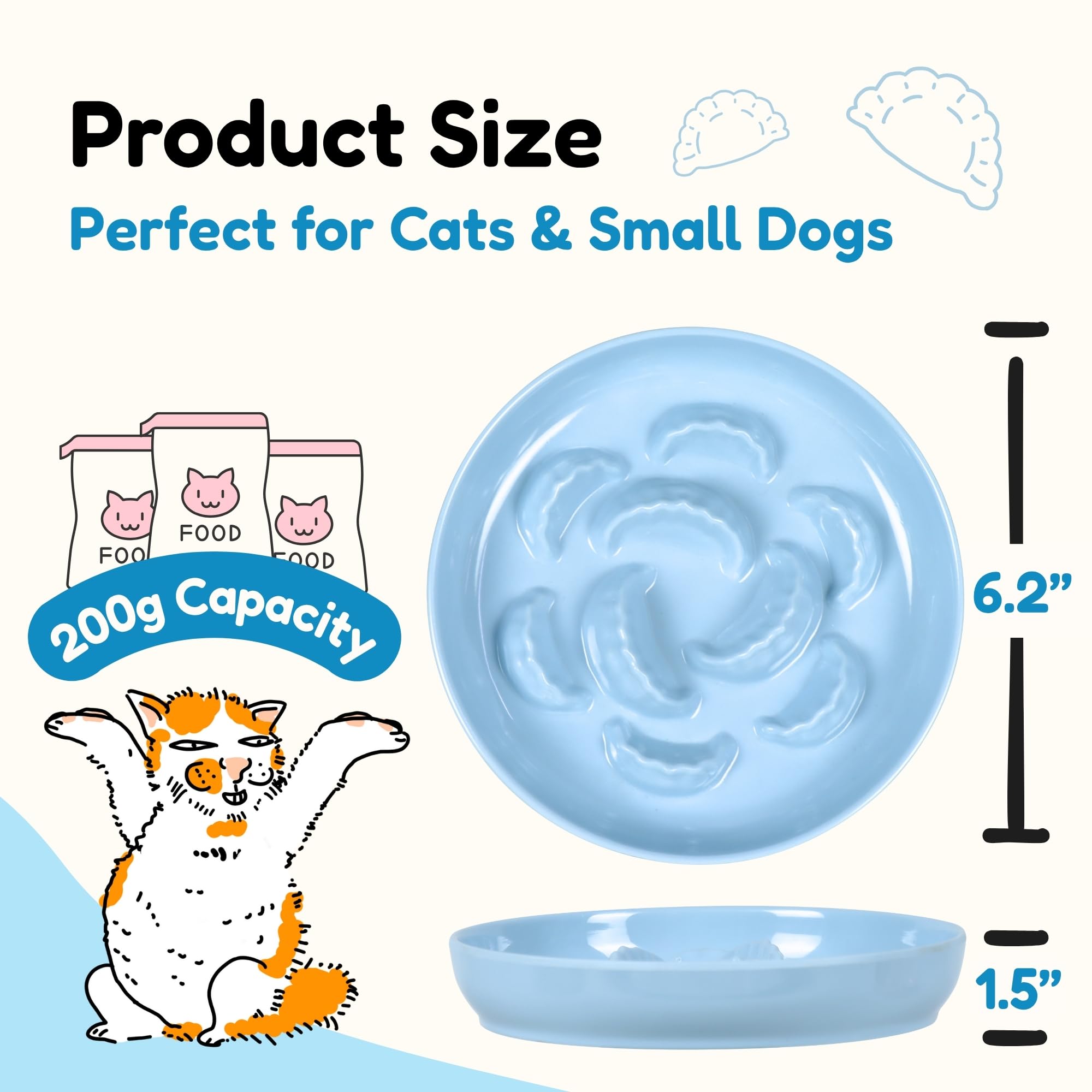 FullCharm tazón lento para gatos en verde, ideal para porciones controladas.