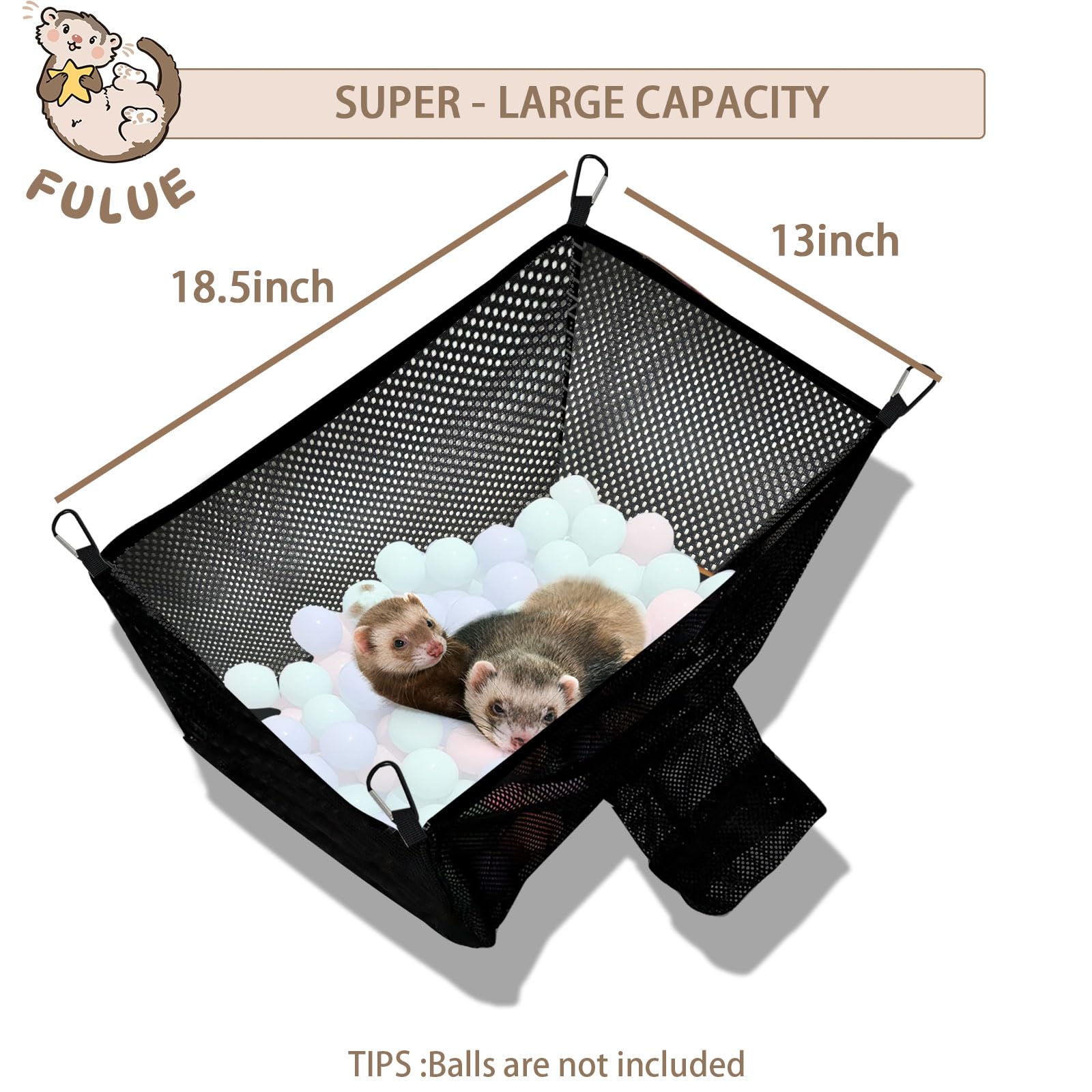 FULUE Ferret Ball Pit: fácil instalación en jaula para área de juego.