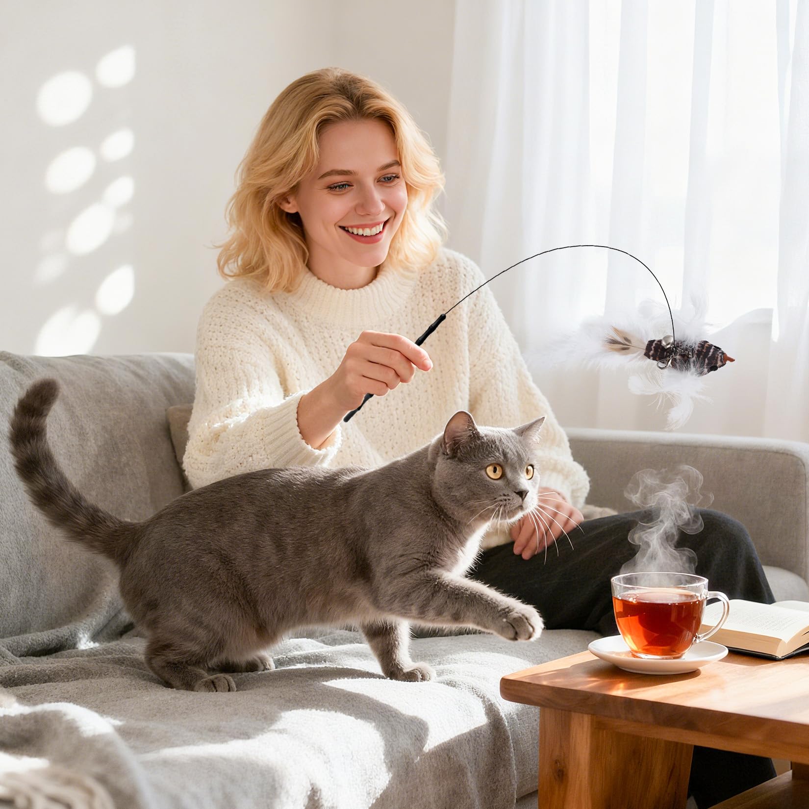 Juguete para interior Fulushouxi, ideal para gatos de todos los tamaños.