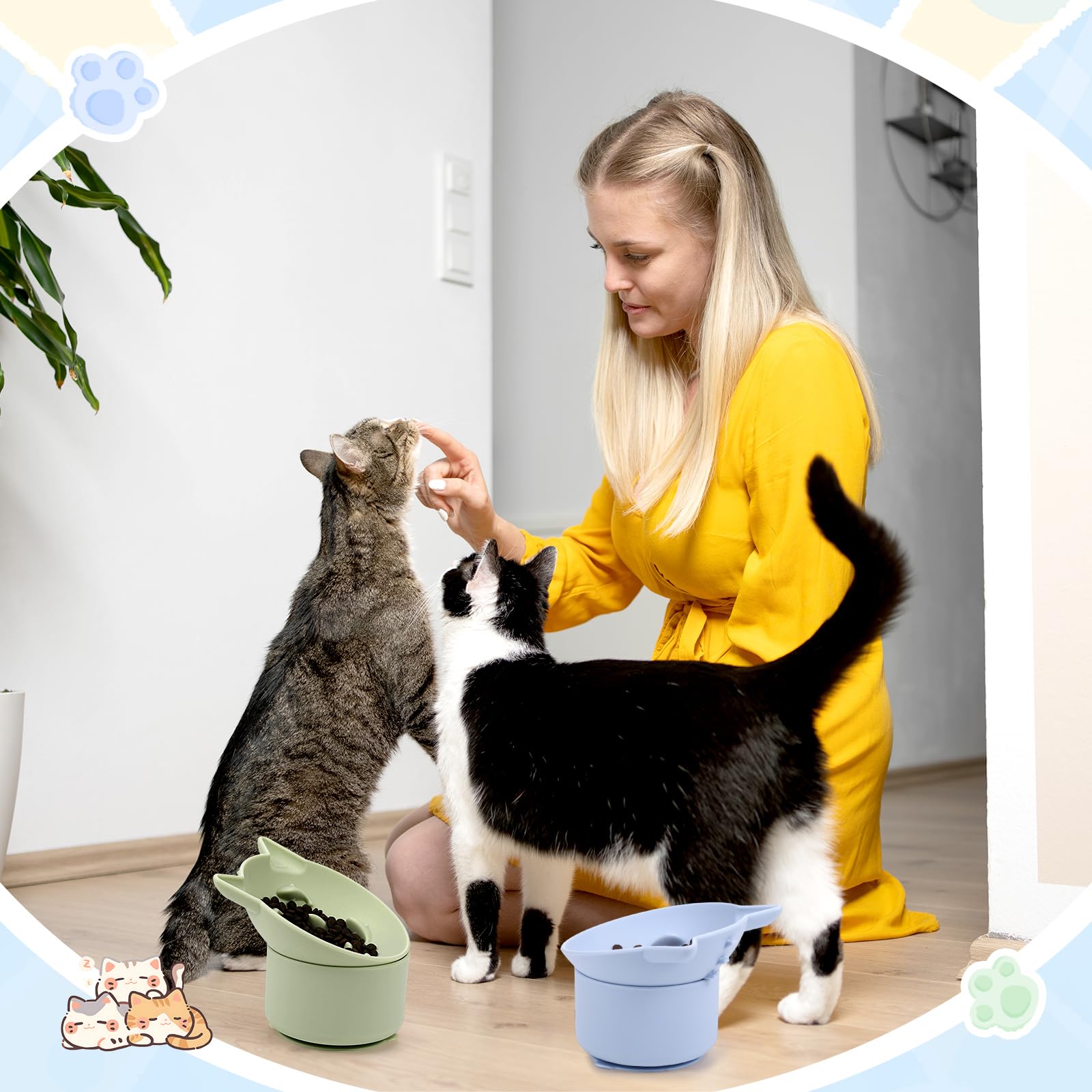 Tamaño ideal para gatos, compatible con comida húmeda y seca