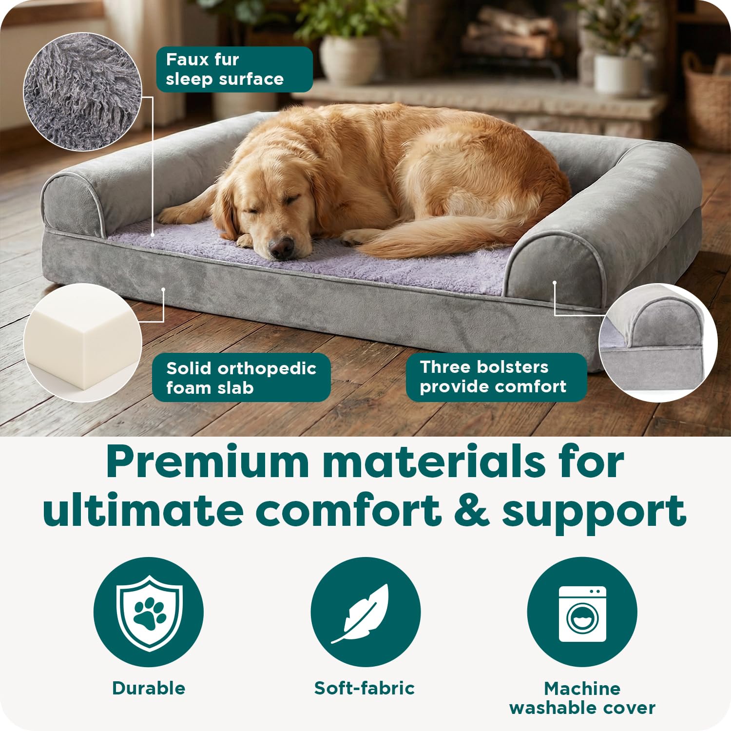 Furhaven bordes acolchados brindan cabecera segura para reposar
