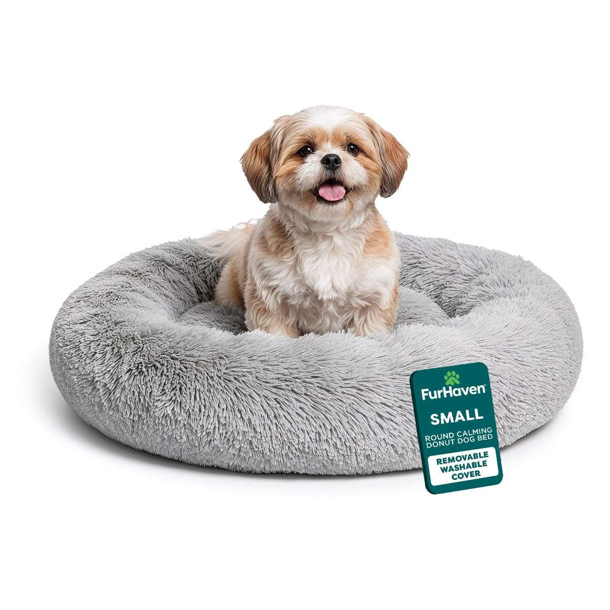 Cama FurHaven Donut 23 pulgadas frente para descanso cómodo de mascotas pequeñas