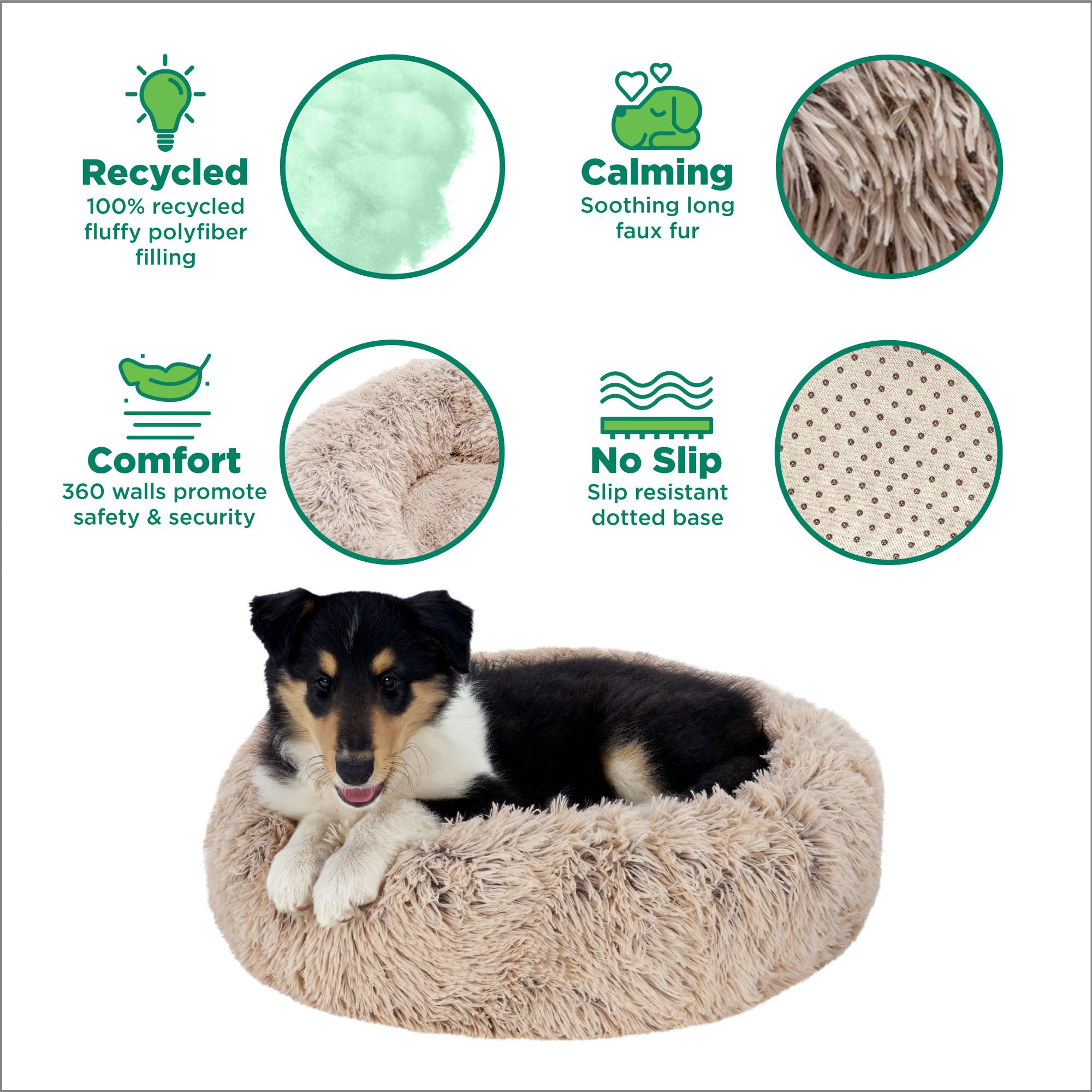Interior rellenable con cremallera Furhaven para ajustar la comodidad.