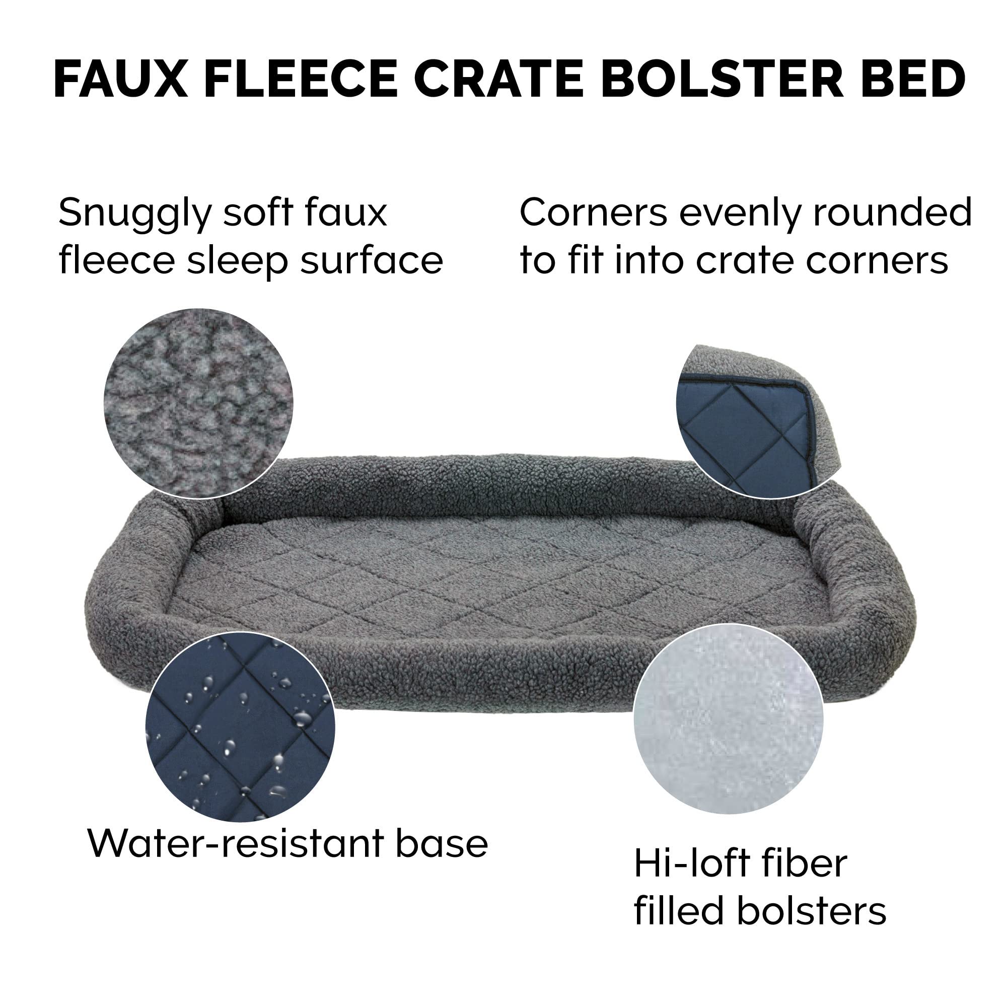 Cama para gato Furhaven, Sherpa gris, ideal para jaula o uso independiente.