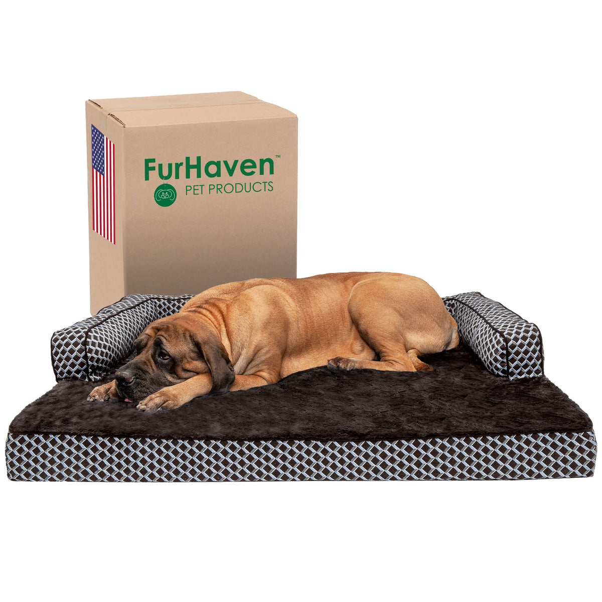 Cama ortopédica Furhaven para perro grande con base de espuma