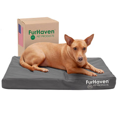 Cama Furhaven ortopédica para perros medianos con funda impermeable, ideal para exterior