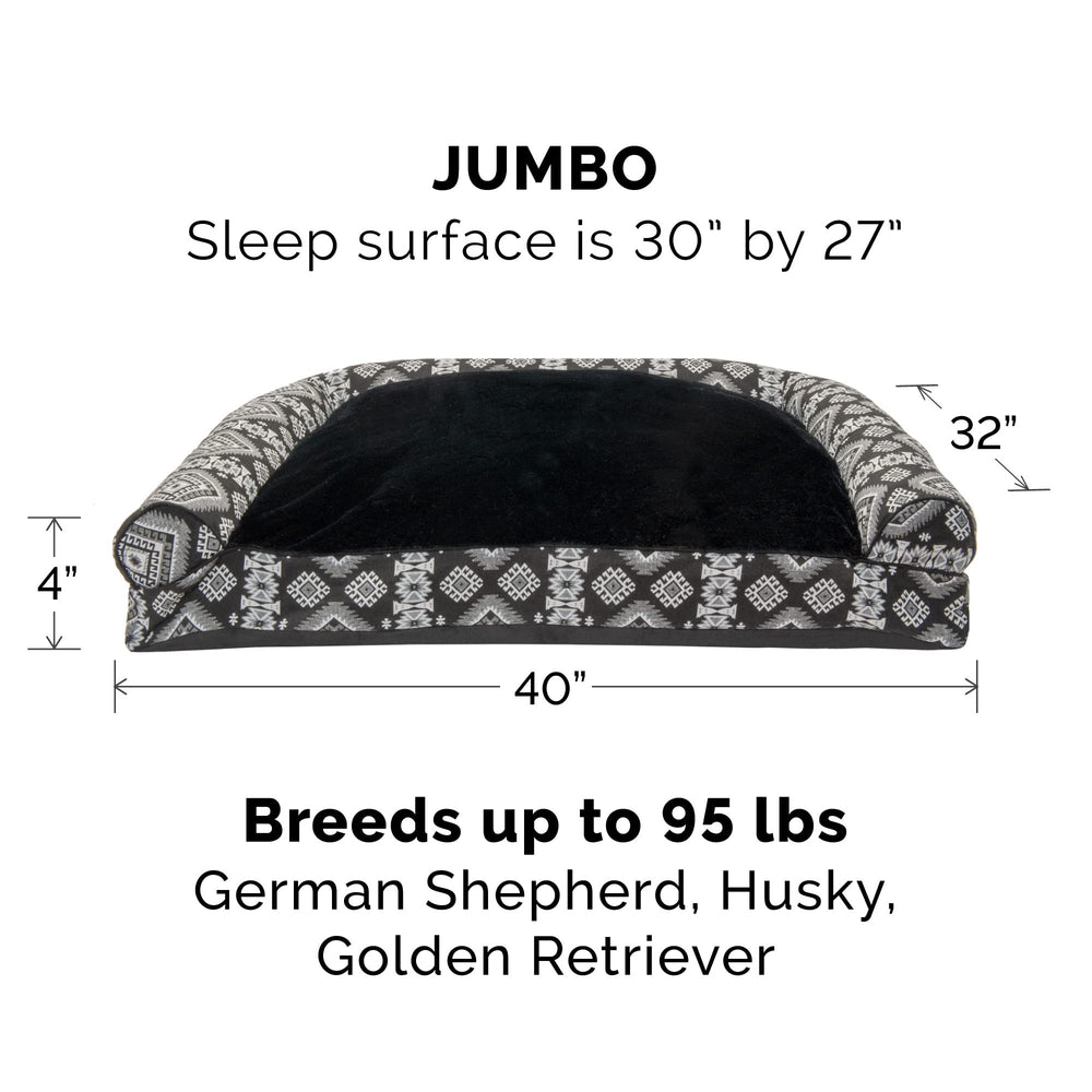 Cama Furhaven con brazos de apoyo para dormir cómodo y seguro.