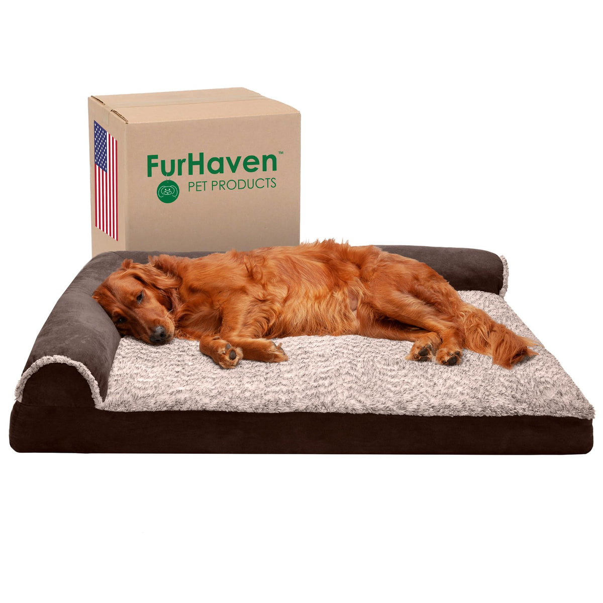 Cama Furhaven para perro grande con espuma viscoelástica que se adapta al cuerpo