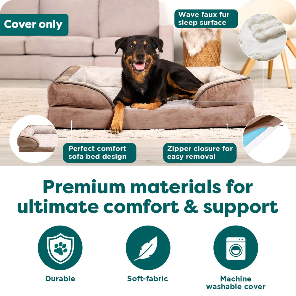 FurHaven funda-cama-perro-base-rectangular, encaje perfecto para camas FurHaven.