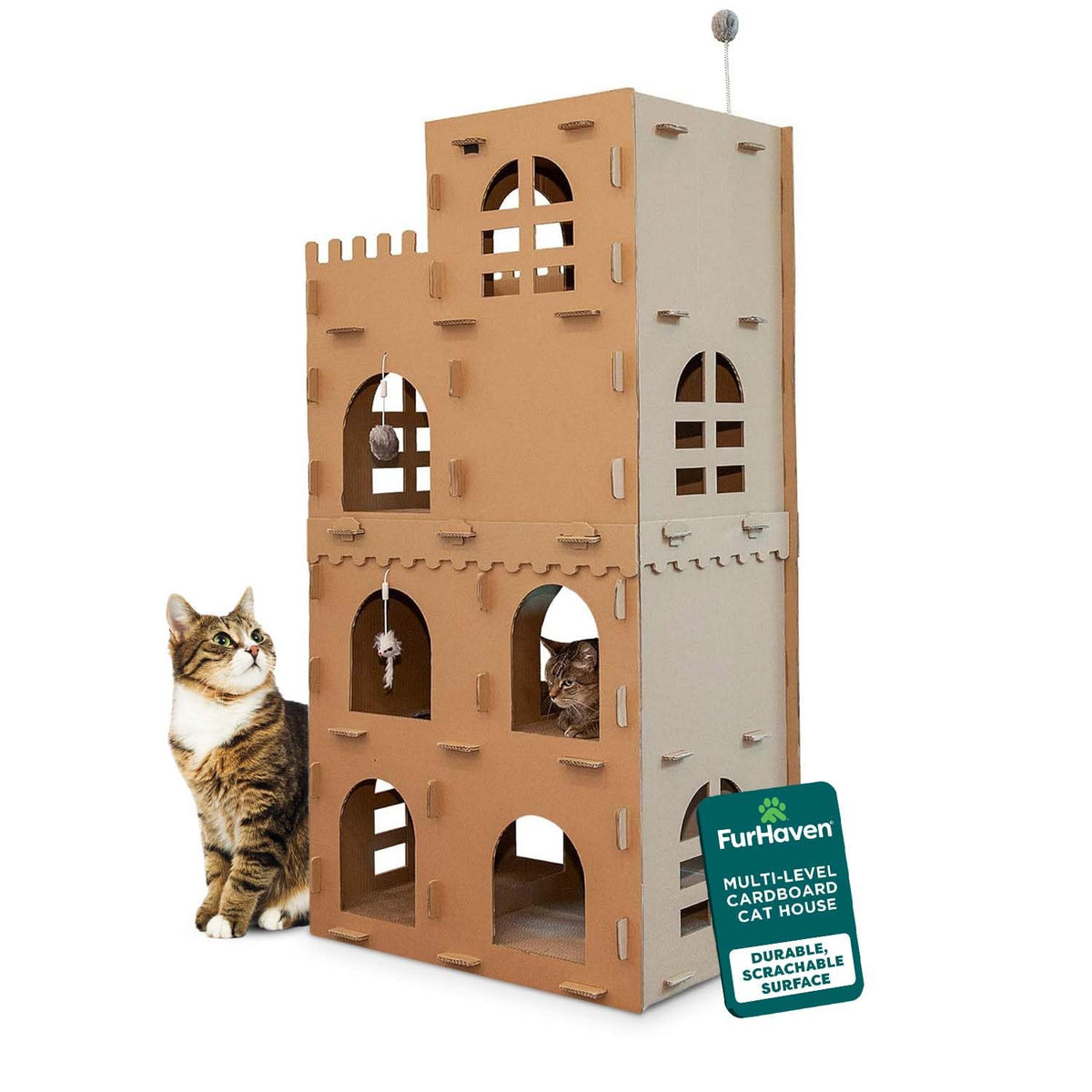 FurHaven Castillo Torre descanso cómodo para gatos en casa.