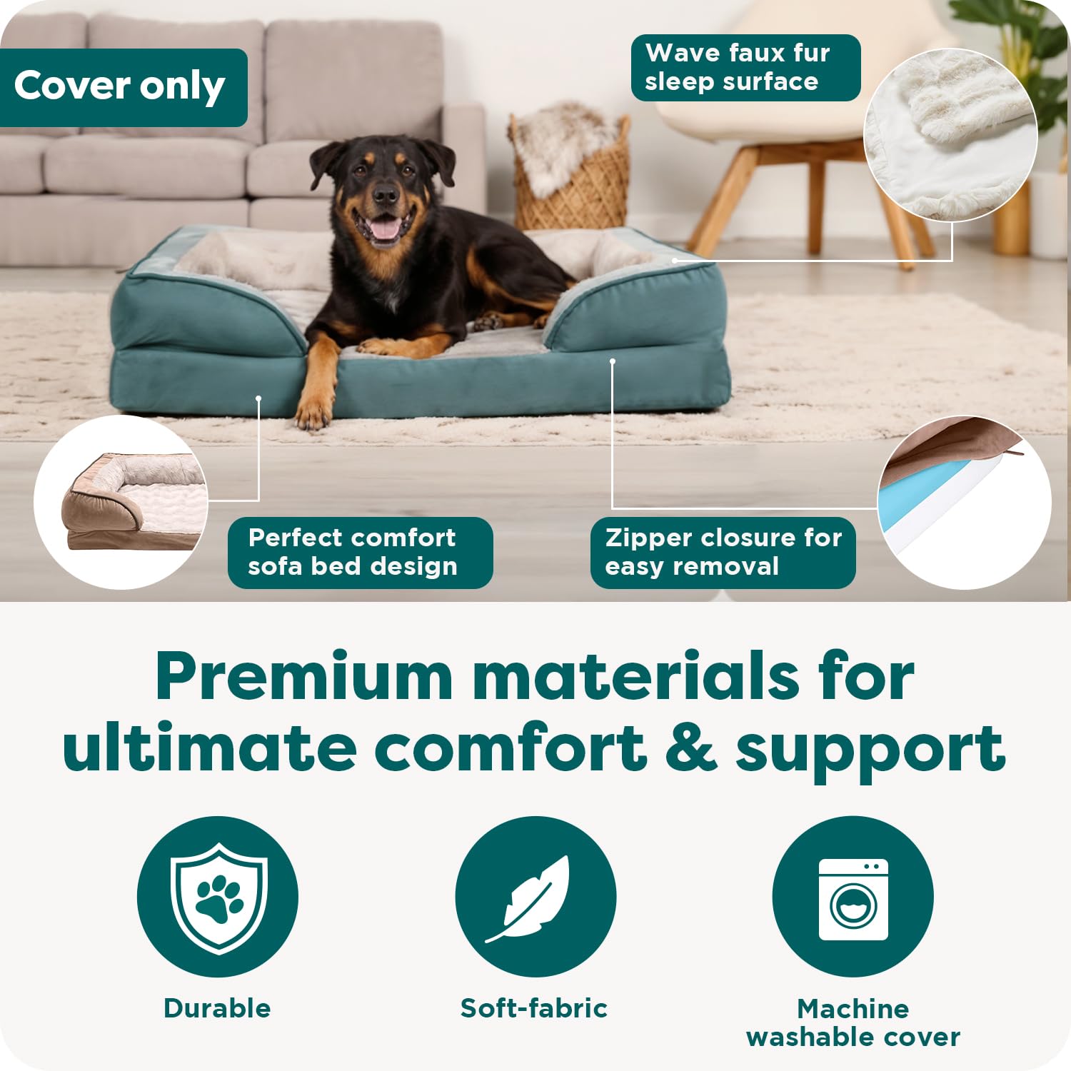 FurHaven funda lavable a máquina, elimina pelo y olores.