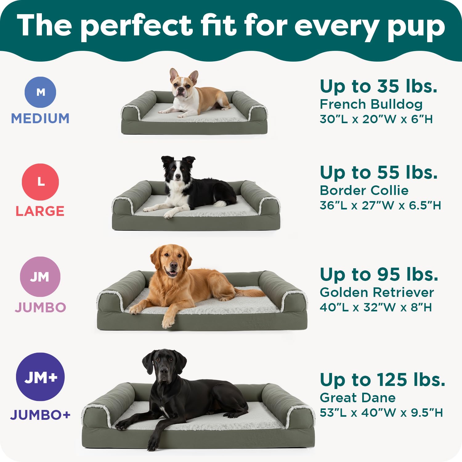 Furhaven dimensiones 53 x 40 pulgadas ofrecen espacio para perros grandes