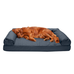 FurHaven Dreamer Sofa ortopédica con espuma de alta densidad para soporte.