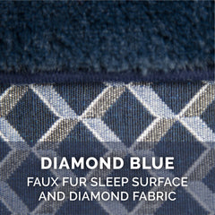 Furhaven: funda para cama ortopédica de perro, diamante azul.