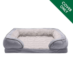 Funda Furhaven Granite Gray para cama de perro, ajuste perfecto en estilo sofá.
