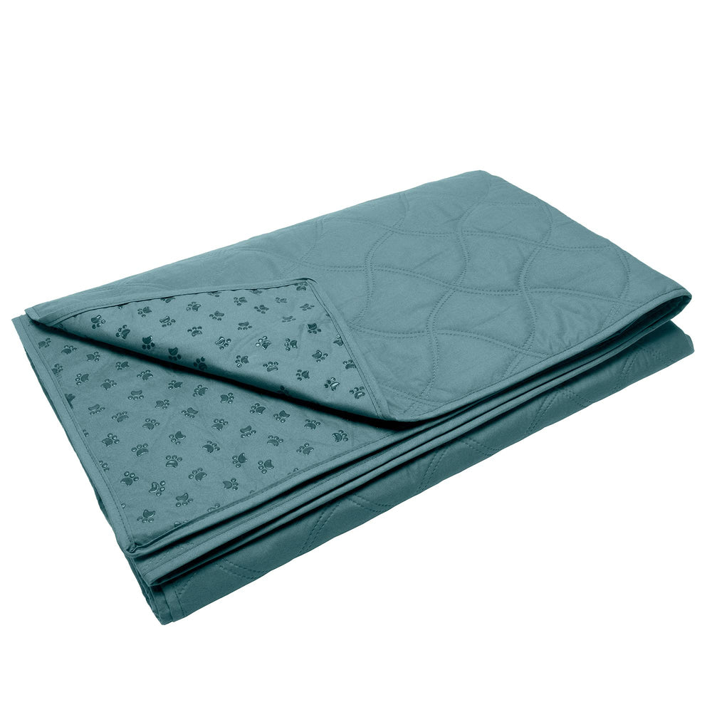 Funda twill acolchada Furhaven para sofá en Azul Nilo, comodidad y protección.