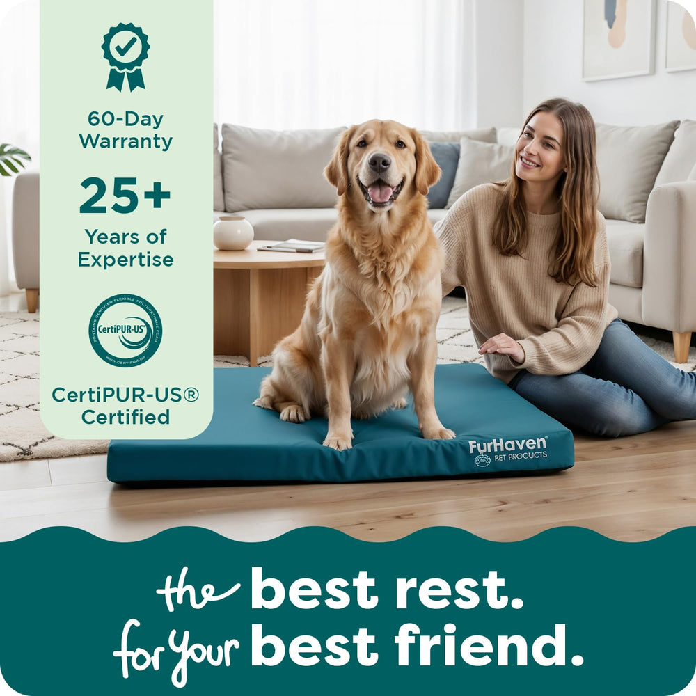 Guía de tallas Furhaven para encontrar la cama adecuada para tu perro.